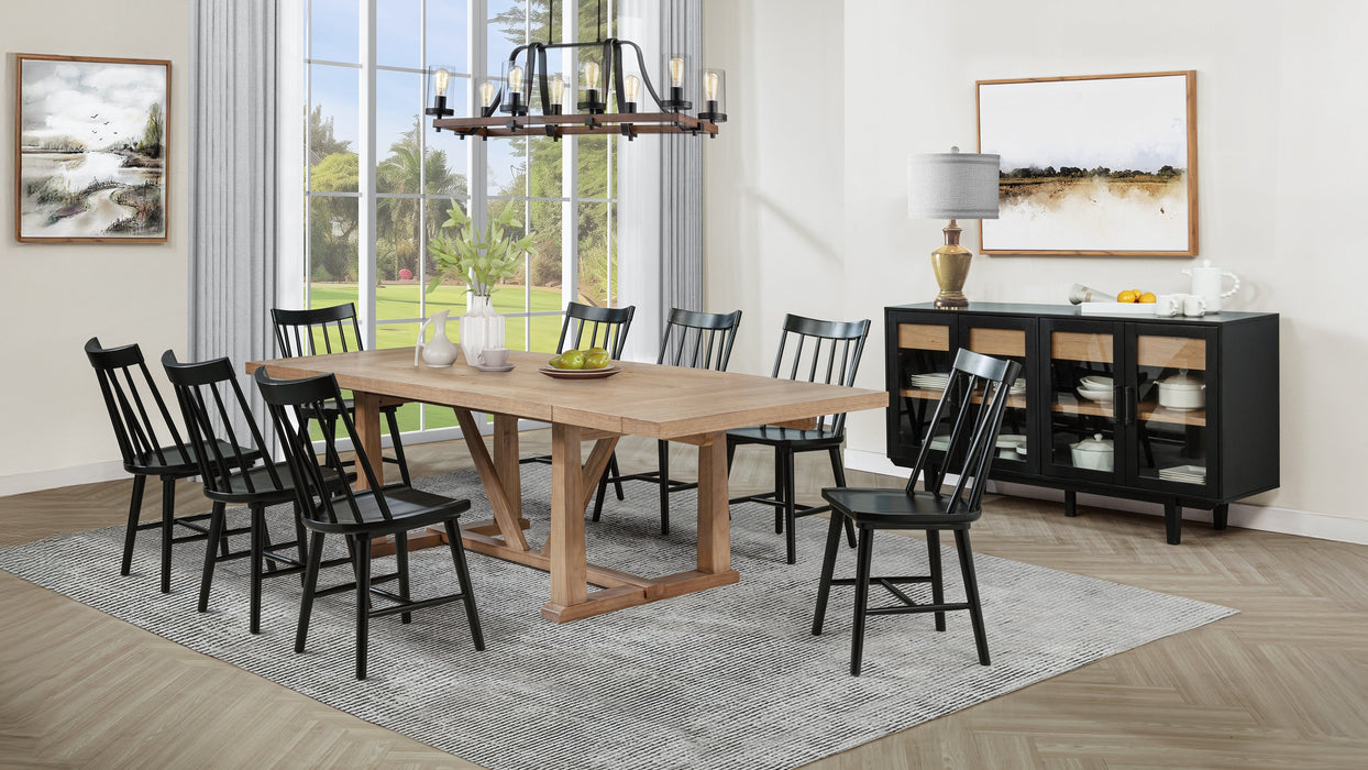 Middleton 10-piece Extension Leaf Dining Set Natural Brown and Black