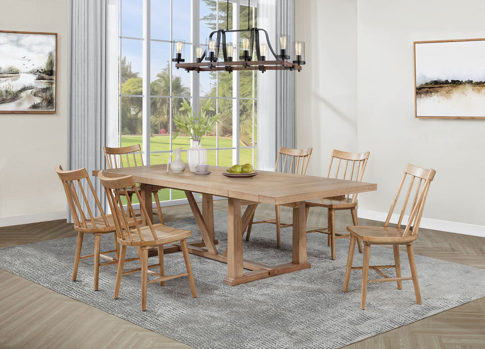 Middleton 7-piece 106-inch Extension Leaf Dining Set Natural Brown