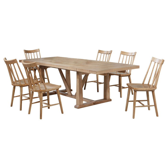 Middleton 7-piece 106-inch Extension Leaf Dining Set Natural Brown