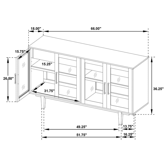 Middleton 4-door Sideboard Server with Dual Drawers Black