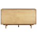 CoasterEveryday Middleton 4-door sideboard server with dual drawers in natural wood finish, showcasing storage compartments and sleek design.