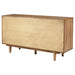 Natural wood Middleton 4-door sideboard with dual drawers, modern furniture by CoasterEveryday featuring sleek design and storage.