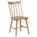 Set of two CoasterEveryday Middleton solid wood dining side chairs in natural brown with a classic, curved back design.