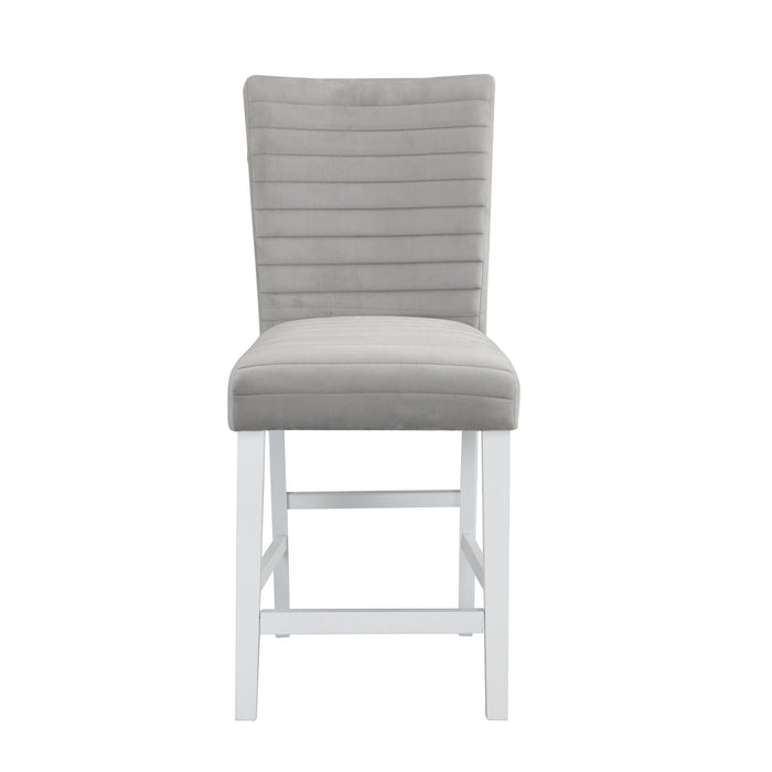 Velvet Solid Wood Counter Height Bar Chairs (Set of 2) - Gray / White