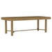CoasterEveryday Arini 9-piece extension leaf dining table set in sand wash with matching chairs and extended table surface.