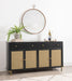 CoasterEveryday Arini black 2-drawer dining sideboard server with cane doors