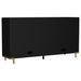 CoasterEveryday Arini black dining sideboard server with two drawers and cane doors