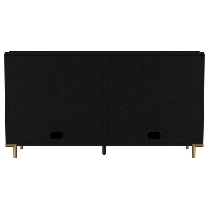 Arini 2-drawer cane door dining sideboard server in black by CoasterEveryday