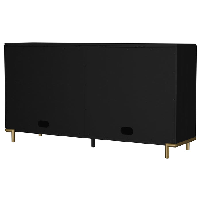 Black Arini 2-drawer cane door dining sideboard server by CoasterEveryday