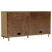 CoasterEveryday Arini 2-drawer cane door dining sideboard in sand wash finish, featuring wooden drawers and cane accents.