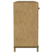 CoasterEveryday Arini 2-drawer cane door dining sideboard server in sand wash finish, featuring wood and cane details.