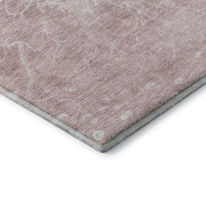 10' X 14' Abstract Washable Area Rug With UV Protection (654608) - Pink / Ivory