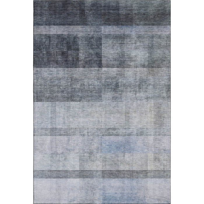 5' X 8' Abstract Washable Area Rug With UV Protection (649632) - Navy Blue / Ivory