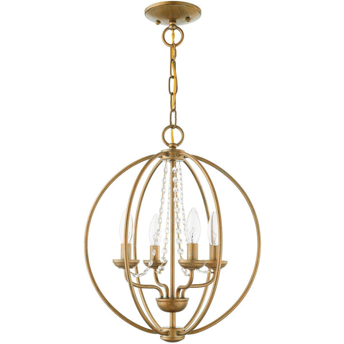 19'' Four Light Dimmable Chandelier With Shades - Gold