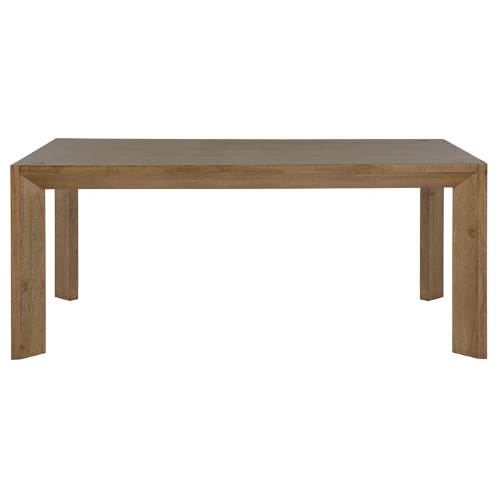CoasterEveryday Bruner 7-piece dining set with a 72-inch rectangular natural brown wooden table and matching chairs.