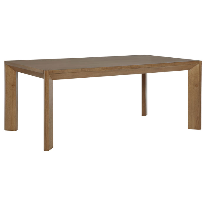 CoasterEveryday Bruner 72-inch rectangular wood dining table in natural brown, showcasing smooth wooden surface and sturdy design.
