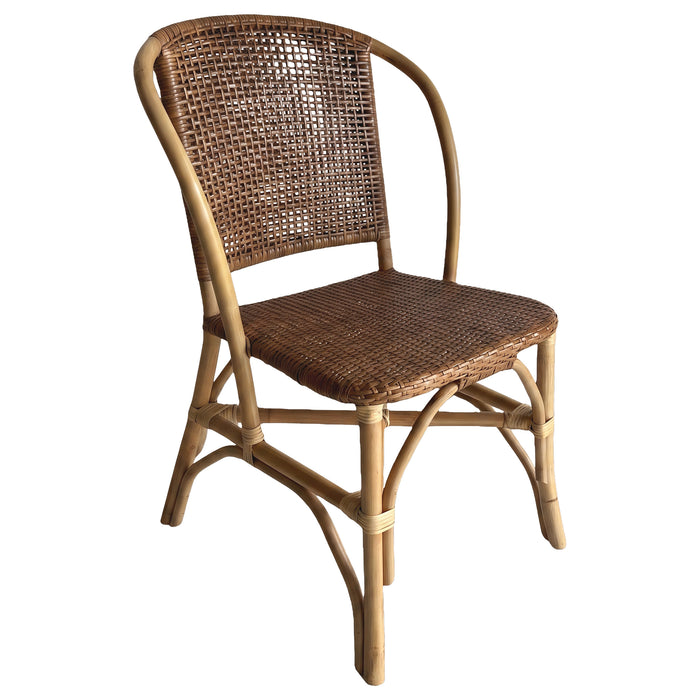 Lexley Woven Rattan Dining Side Chair Brown (Set of 2)
