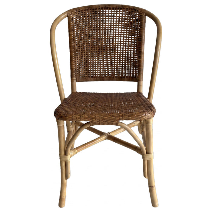 Lexley Woven Rattan Dining Side Chair Brown (Set of 2)