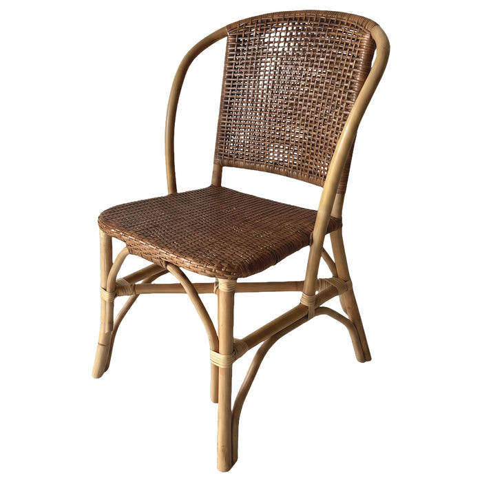 Lexley Woven Rattan Dining Side Chair Brown (Set of 2)