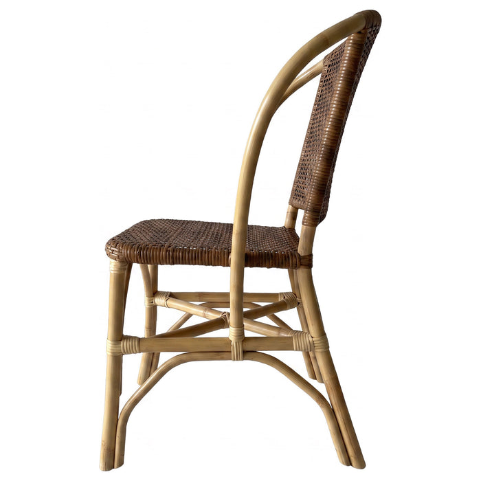 Lexley Woven Rattan Dining Side Chair Brown (Set of 2)