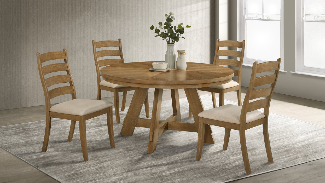 Danvers 5-piece Dining Table Set Brown Oak and Latte