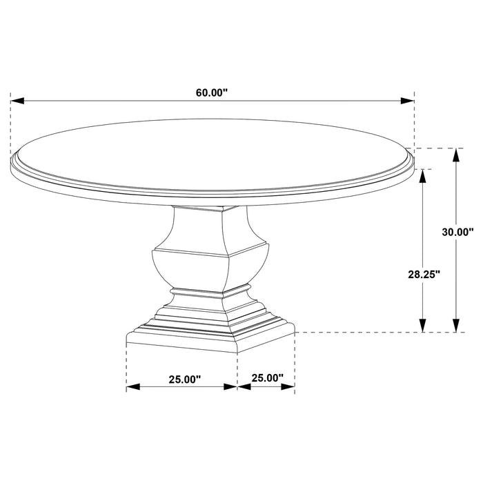 Twyla 60-inch Round Wood Dining Room Table Dark Cocoa