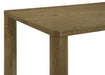 Brown oak Castlewood 71-inch rectangular wood dining table by CoasterEveryday, showcasing smooth surface and sturdy wooden legs.