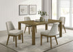 Castlewood 71-inch rectangular wood dining table in brown oak finish, made by CoasterEveryday, showing a sturdy, stylish furniture piece.