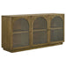 Castlewood 71-inch brown oak dining sideboard buffet server with storage drawers and cabinets, made by CoasterEveryday.