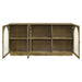 Castlewood 71-inch brown oak dining sideboard buffet server by CoasterEveryday, showing wood grain and storage cabinets.
