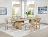 CoasterEveryday Kailani 7-piece rectangular wood dining table set in beige oak with matching chairs, modern furniture for dining room