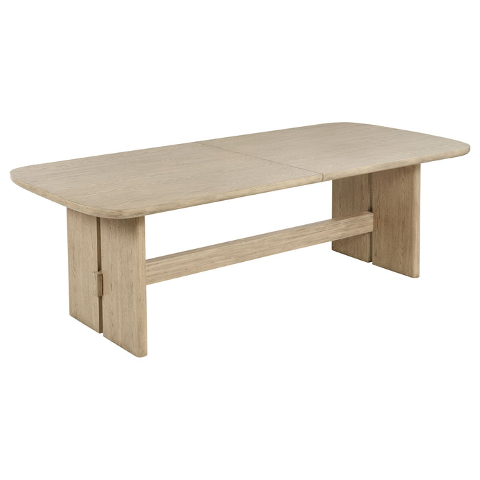 Kailani 110-inch Rectangular Wood Dining Table Beige Oak