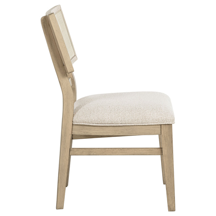 Kailani Rattan Cane Dining Side Chair Beige Oak (Set of 2)