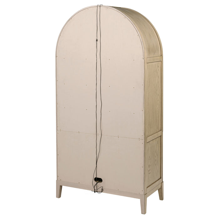 Kailani 4-Door Cane Dining Vitrine Display Cabinet Beige Oak