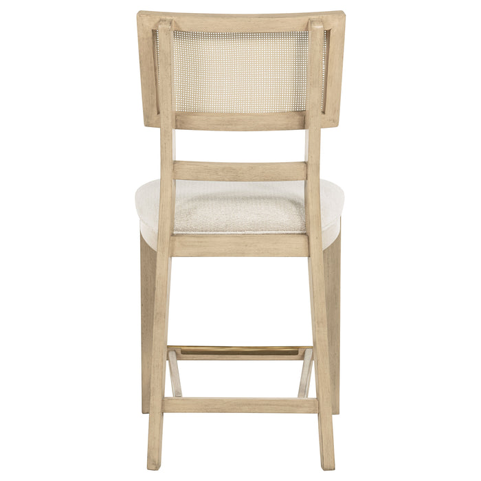 Kailani Rattan Cane Counter Side Chair Beige Oak (Set of 2)
