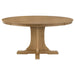 CoasterEveryday Hartville 5-piece round dining table set with natural light brown wood finish, includes table and matching chairs.