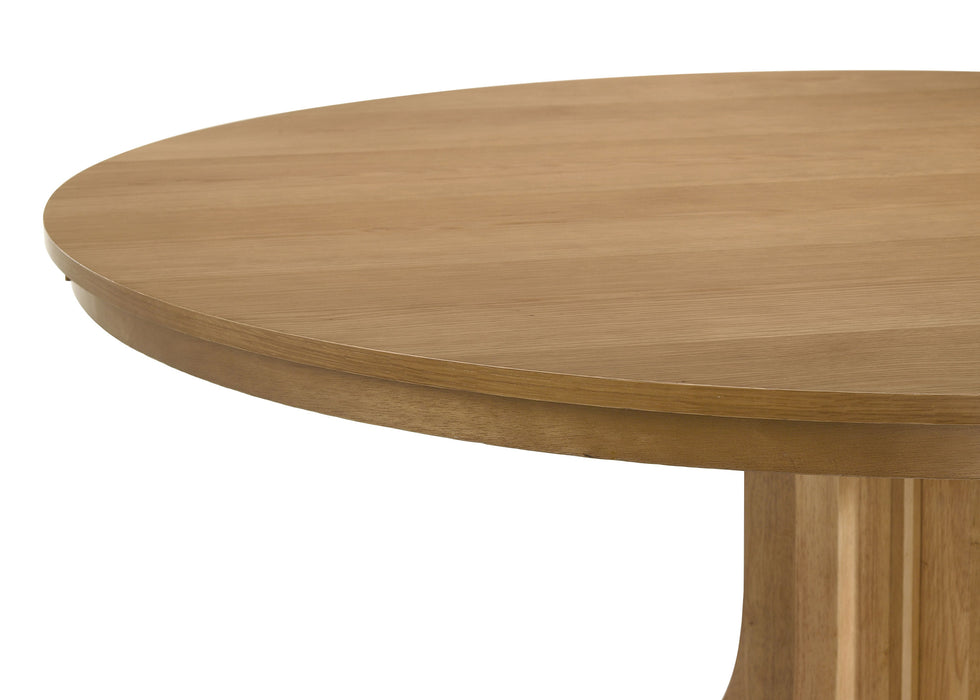 Hartville 7-piece Round Dining Table Set Natural Light Brown