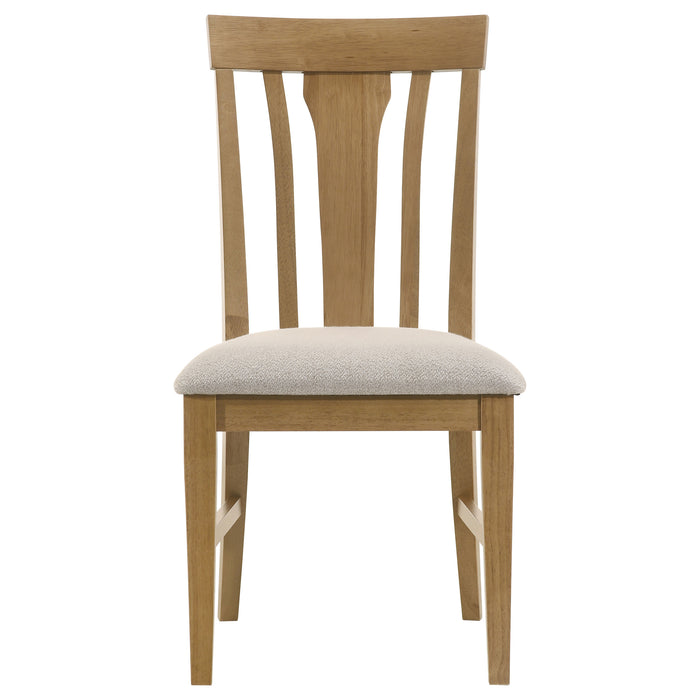 Hartville 7-piece Round Dining Table Set Natural Light Brown