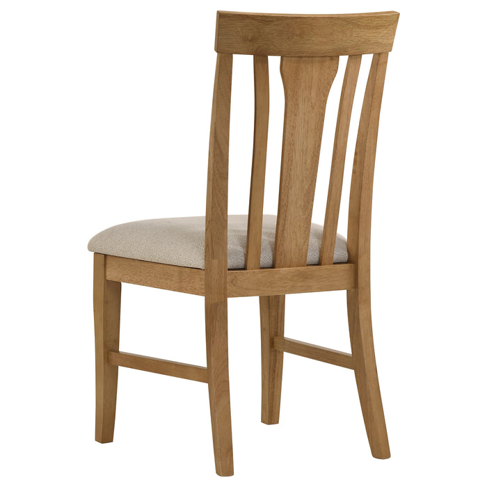 Hartville 7-piece Round Dining Table Set Natural Light Brown