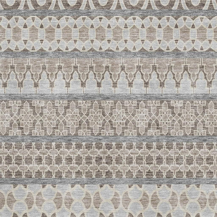 10' X 14' Ikat Washable Area Rug With UV Protection - Taupe