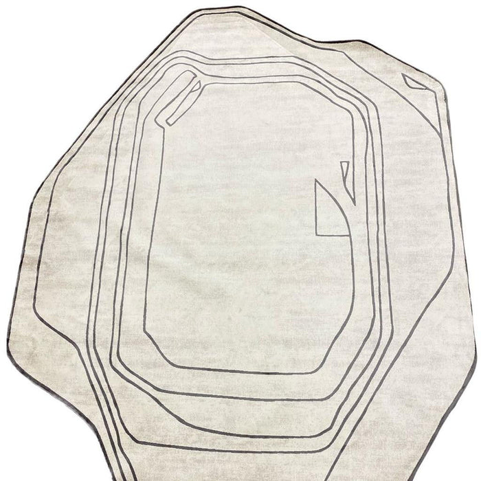 7' X 9' Abstract Area Rug (722641) - Black / Cream