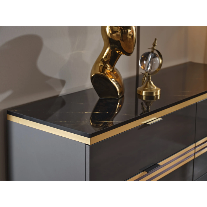 Bellona Carlino Black Leather Storage Bedroom Set – Queen & King Size