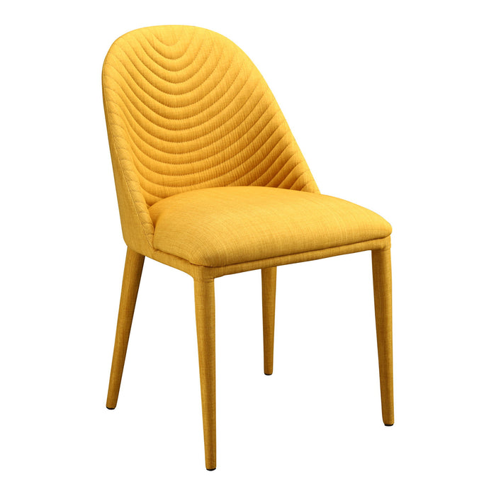 Upholstered Fabric Dining Side Chairs (Set of 2) - Yellow