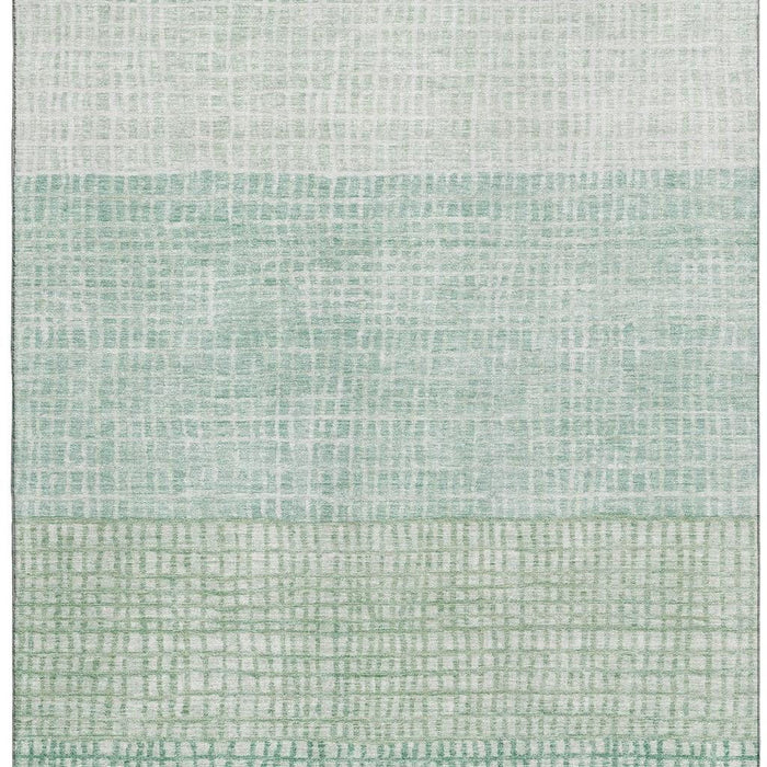10' X 14' Geometric Washable Area Rug With UV Protection (705065) - Teal / Ivory