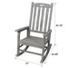 Giga oversized porch rocker chair with wide seat and tall backrest, wooden frame and plush cushions for outdoor relaxation.
