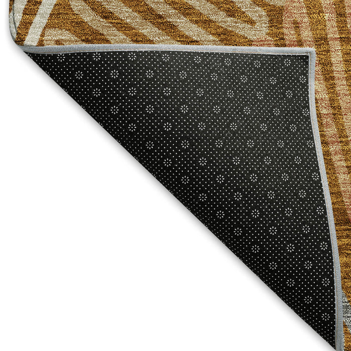 10' X 14' Floral Washable Area Rug With UV Protection (671924) - Rust / Gray / Beige