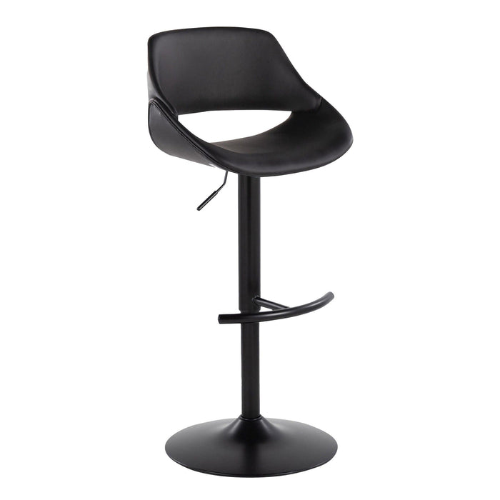 Fabrizzi - Adjustable Barstool With Rounded T Footrest (Set of 2) - Black Metal
