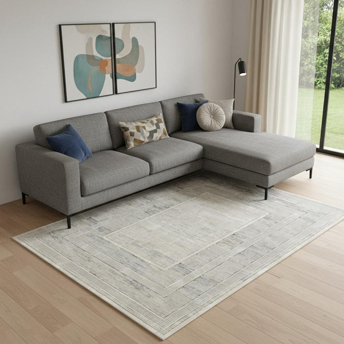 9' X 12' Geometric Area Rug (551376) - Cream