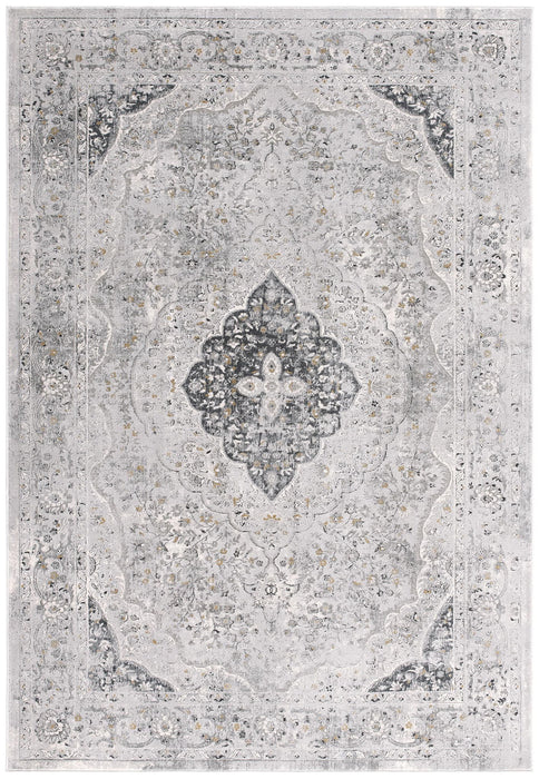 9' x 12' Oriental Washable Non Skid Area Rug - Gray