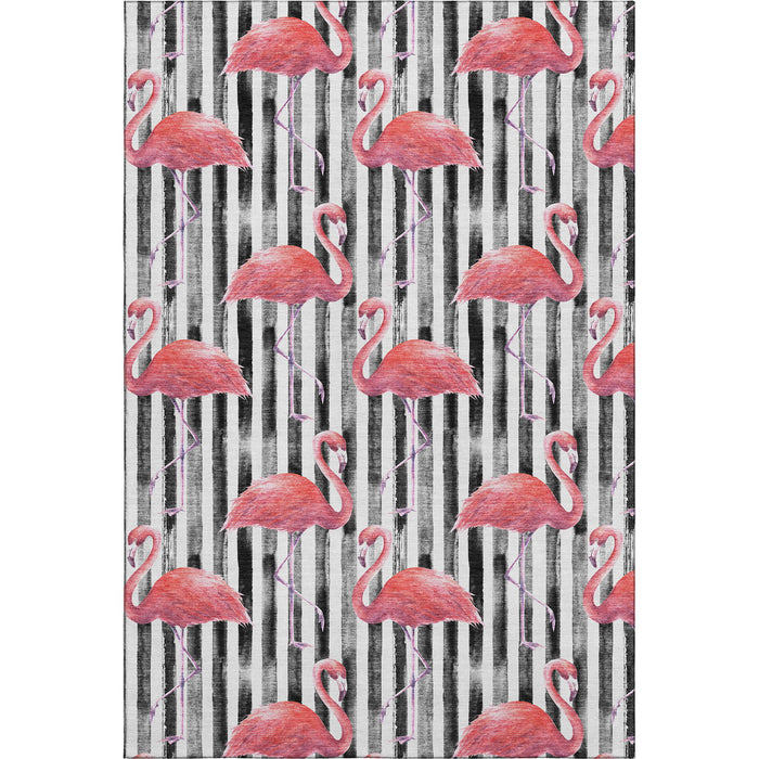 10' X 14' Geometric Washable Area Rug With UV Protection (646361) - Pink / Black / White